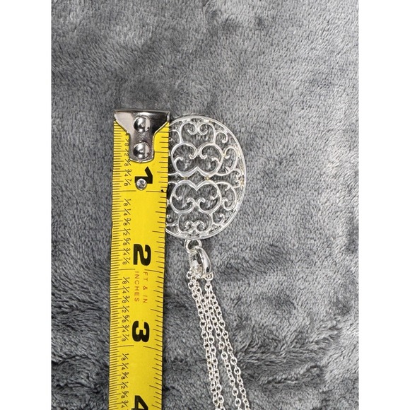 Kim Rogers 15" Necklace & Earring Set Intricate Filigree Silver Tone Jewelry - Picture 9 of 15